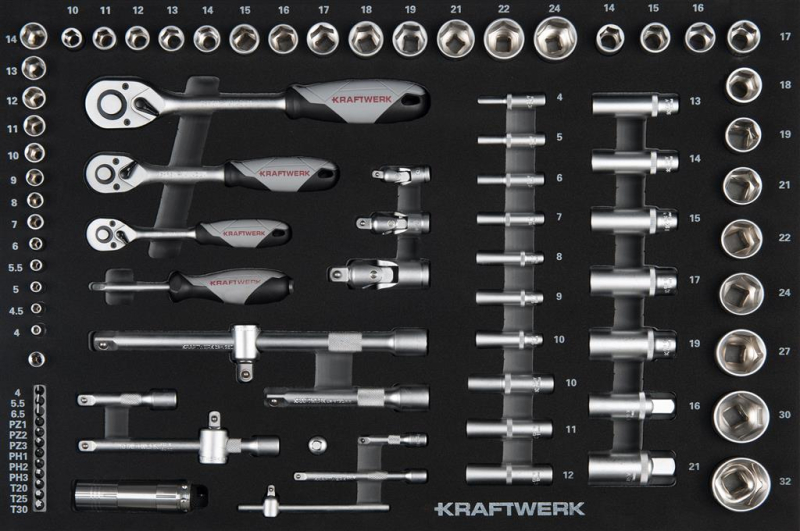 Kraftwerk Steckschlüssel Schaumeinlage Basic Line 86-tlg.